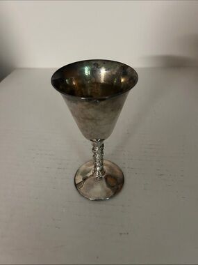 Vintage Silver Goblet with Decorative Stem Replacement